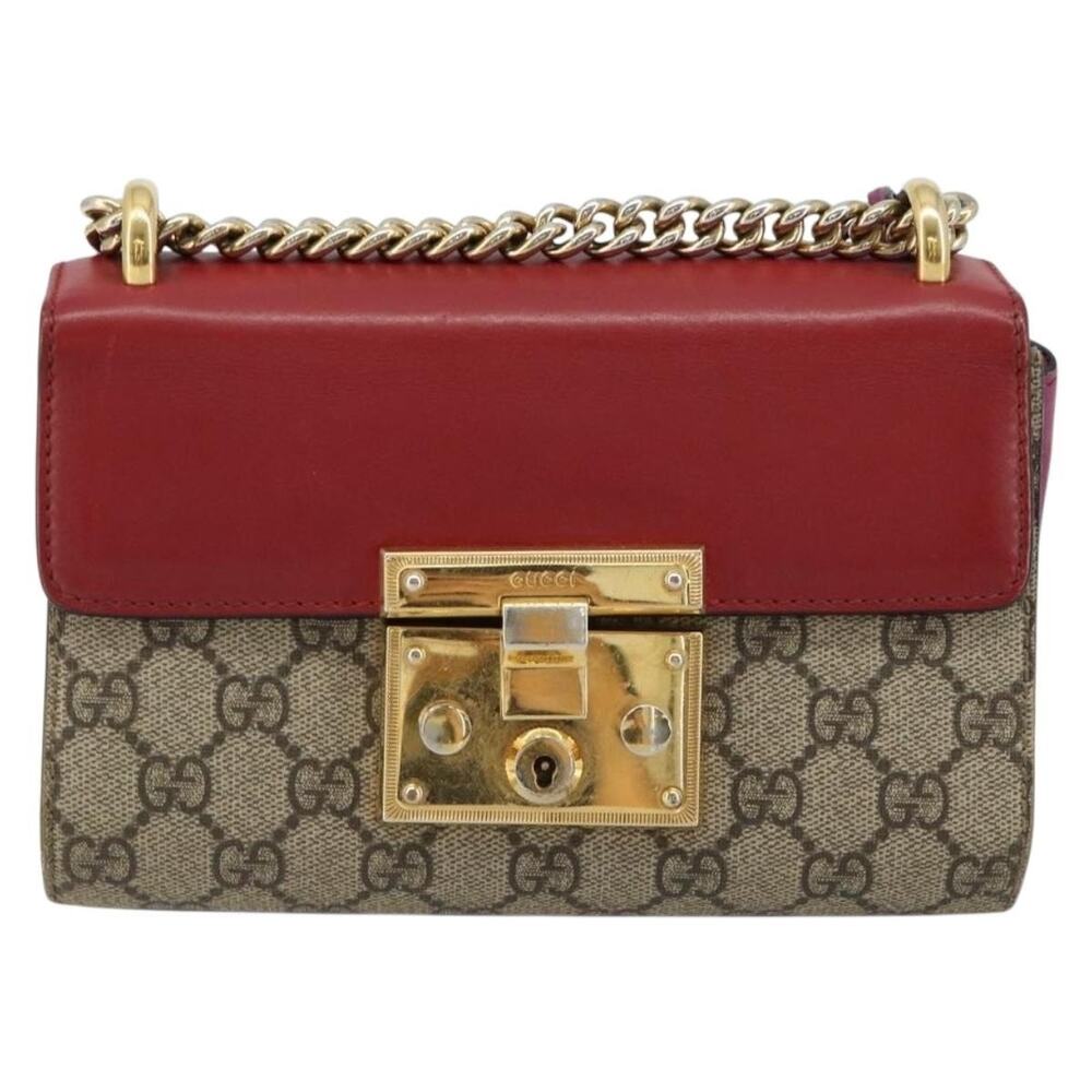 Gucci GG Supreme Chain Shoulder Bag Red